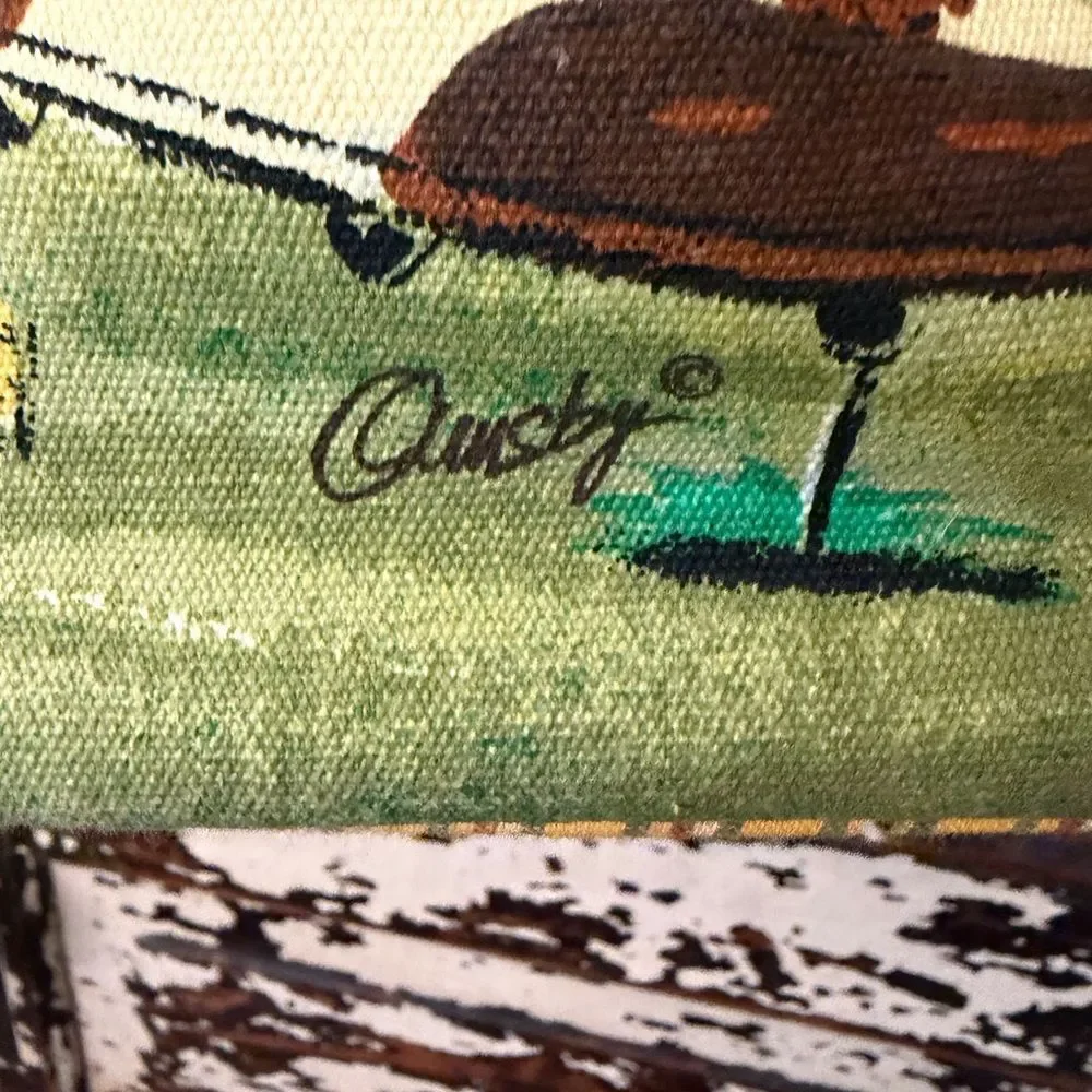 Anne Ormsby canvas 90’s Green Golf-Themed Tote Bag - Picture 2 of 15